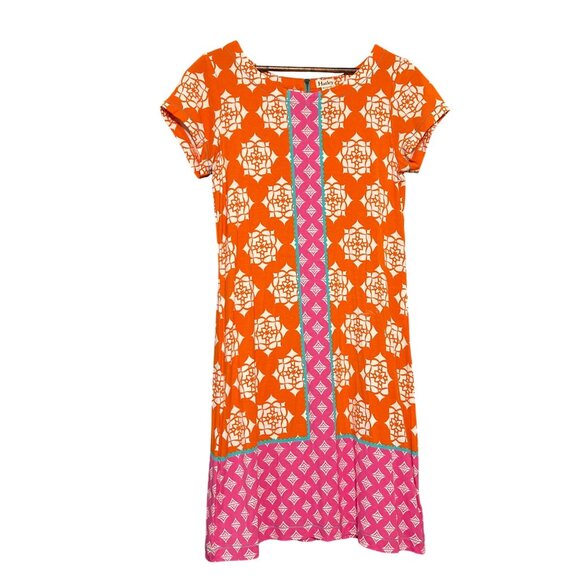 Hatley Floral Droplet Tropics T-Shirt Dress Orange Pink White Small NWT - Picture 11 of 11